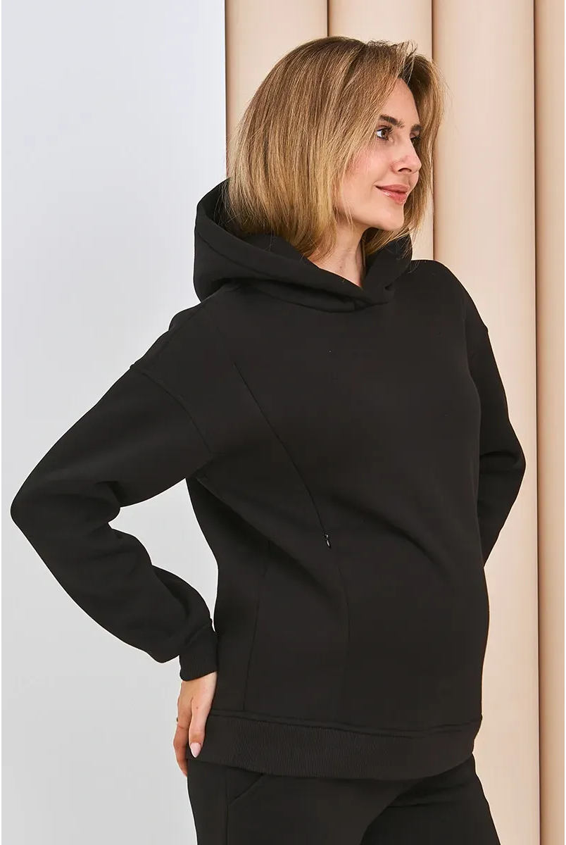 Теплий костюм для вагітних та годуючих Dublin Чорний Yula Mama