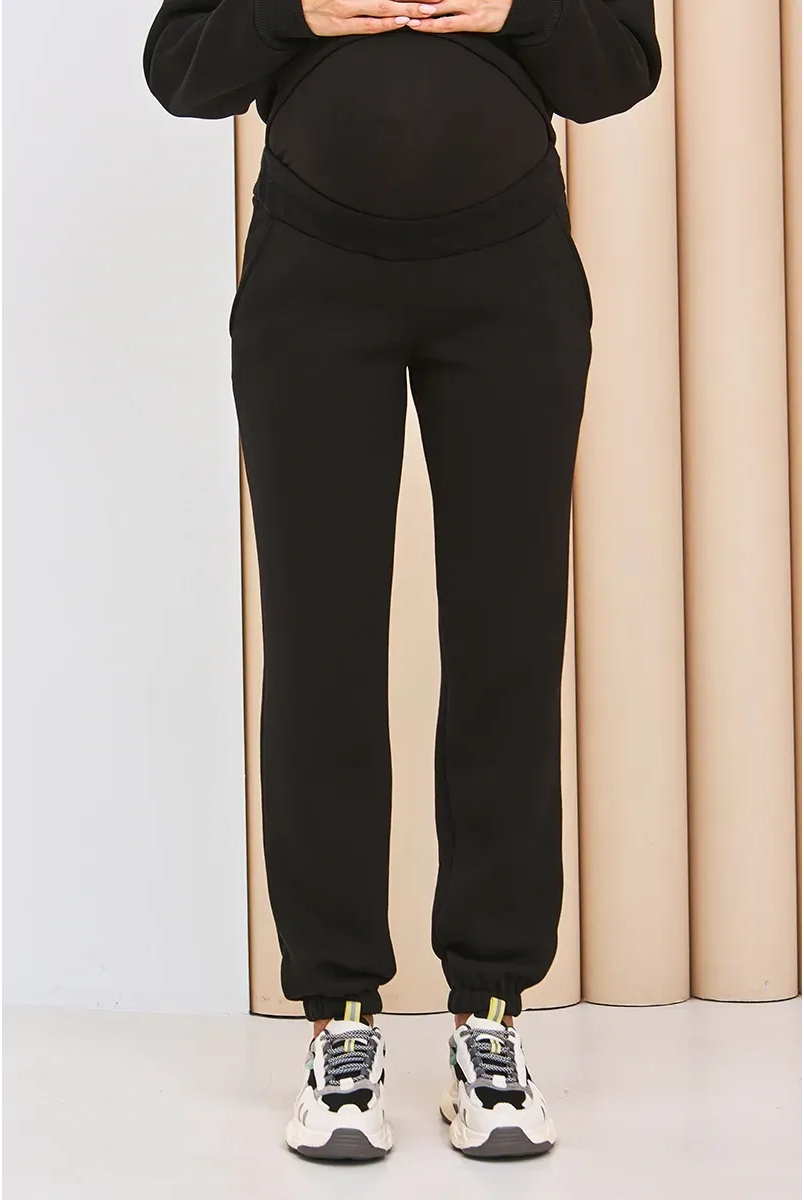 Теплий костюм для вагітних та годуючих Dublin Чорний Yula Mama