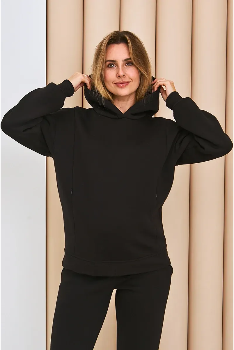 Теплий костюм для вагітних та годуючих Dublin Чорний Yula Mama