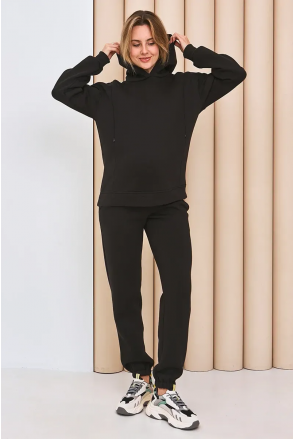 Теплий костюм для вагітних та годуючих Dublin Чорний Yula Mama Теплий костюм для вагітних та годуючих Dublin Чорний Yula Mama