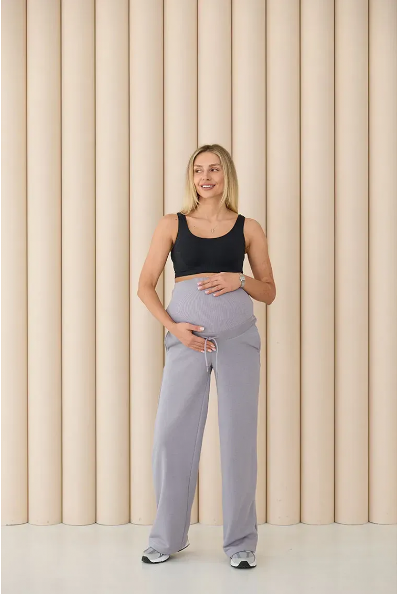 Спортивні штани палаццо для вагітних (демі) Denver - Сіро-бузковий Lullababe