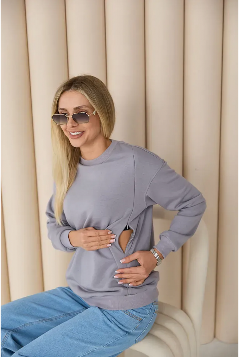 Світшот для вагітних та годуючих Berlin Сіро-бузковий Lullababe