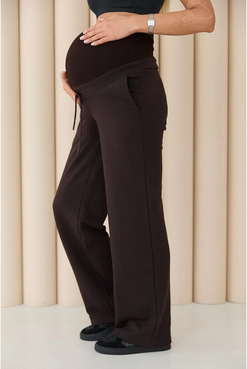 Спортивні штани палаццо для вагітних (демі) Denver - Шоколадний Lullababe