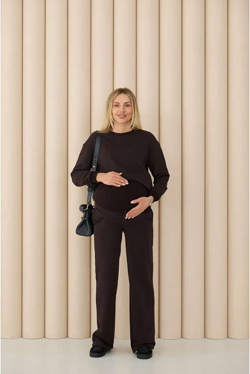 Спортивні штани палаццо для вагітних (демі) Denver - Шоколадний Lullababe