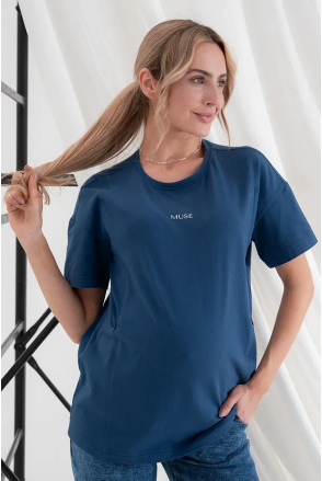 Футболка для беременных и кормящих Muse Синий Yula Mama Футболка для беременных и кормящих Muse Синий Yula Mama