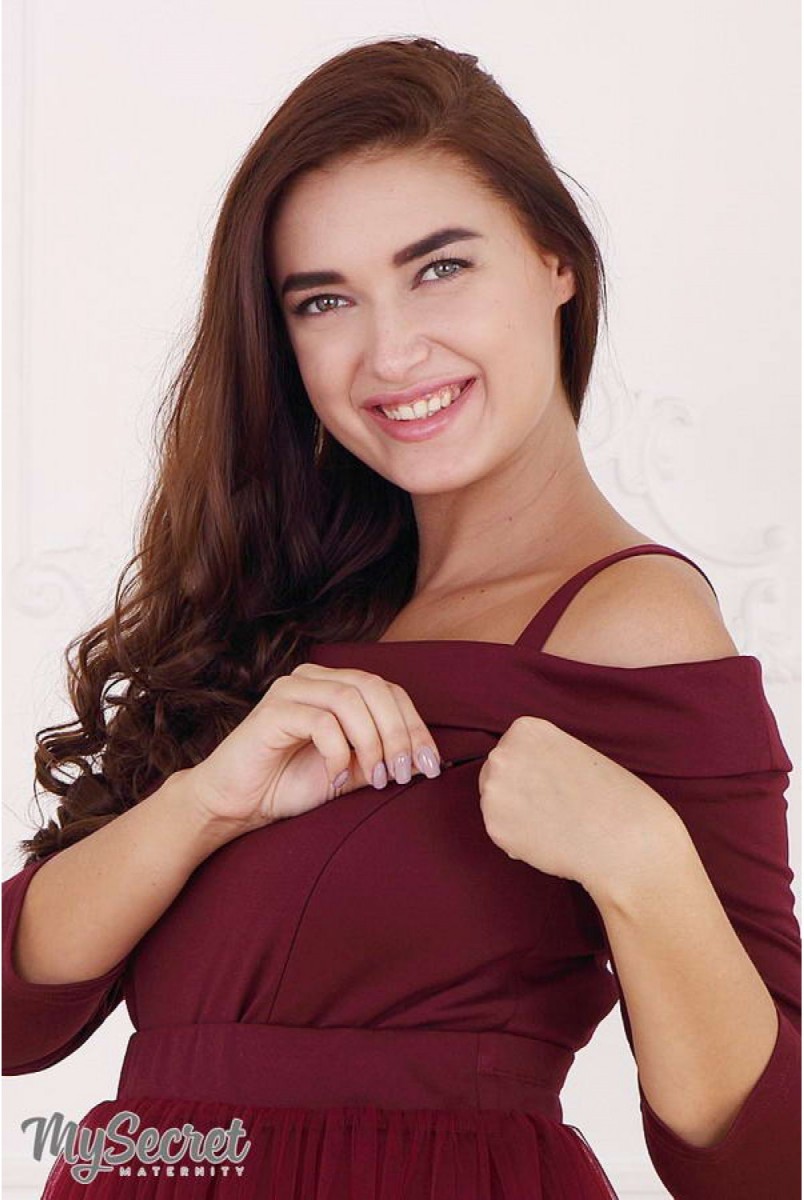 Платье для беременных и кормящих Eleonor Бордовый Yula Mama