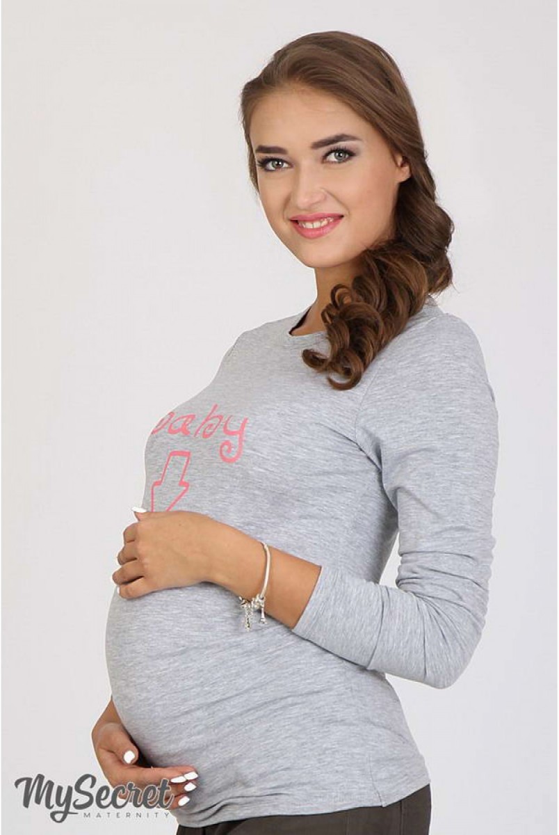 Лонгслив для беременных Petsy long Серый Yula Mama