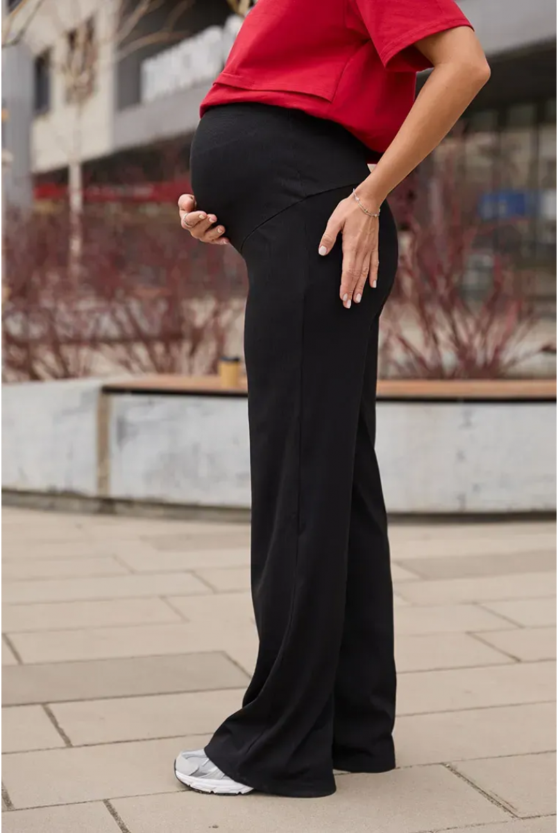 Штани в рубчик для вагітних Richmond Summer - Чорний Lullababe