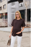 Бавовняна футболка для вагітних і годуючих Ankara Шоколад Lullababe