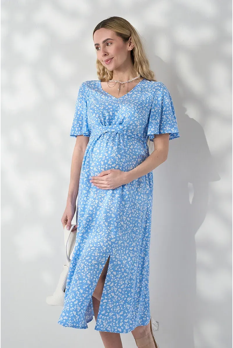 Платье для беременных и кормящих Vanessa Голубой Yula Mama