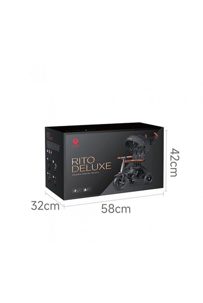Велосипед складаний триколісний дитячий Rito Deluxe Grey
