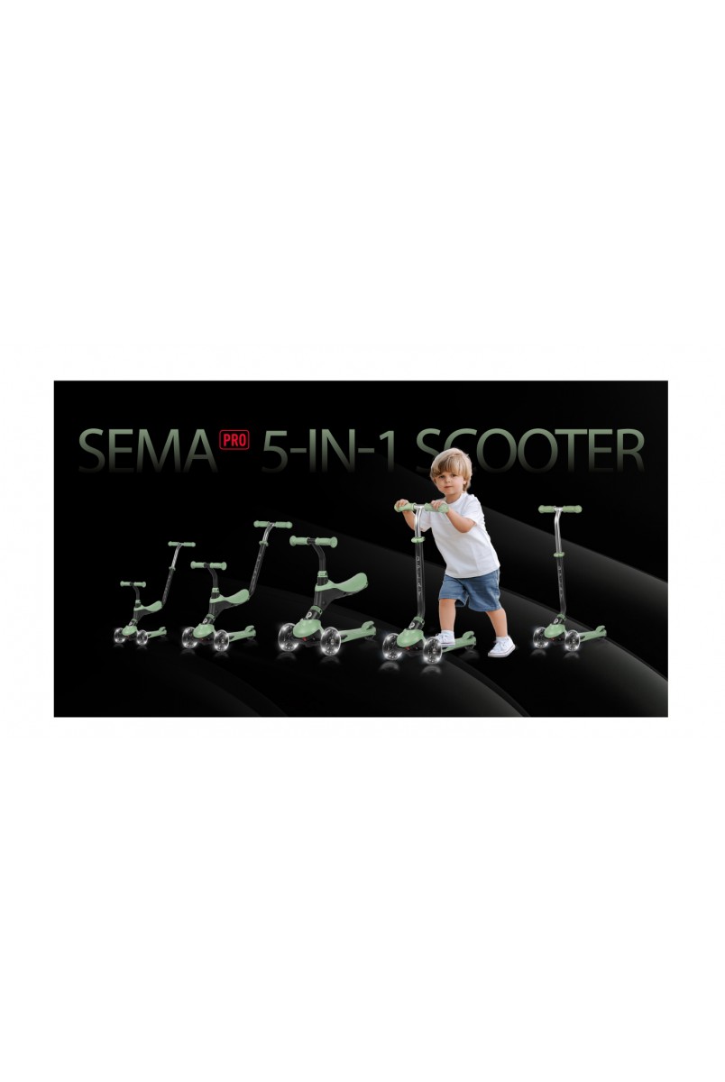 Самокат триколісний дитячий 5 в 1 Sema Pro Black