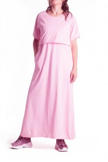 Платье арт. S200101 розовое для беременных и кормления