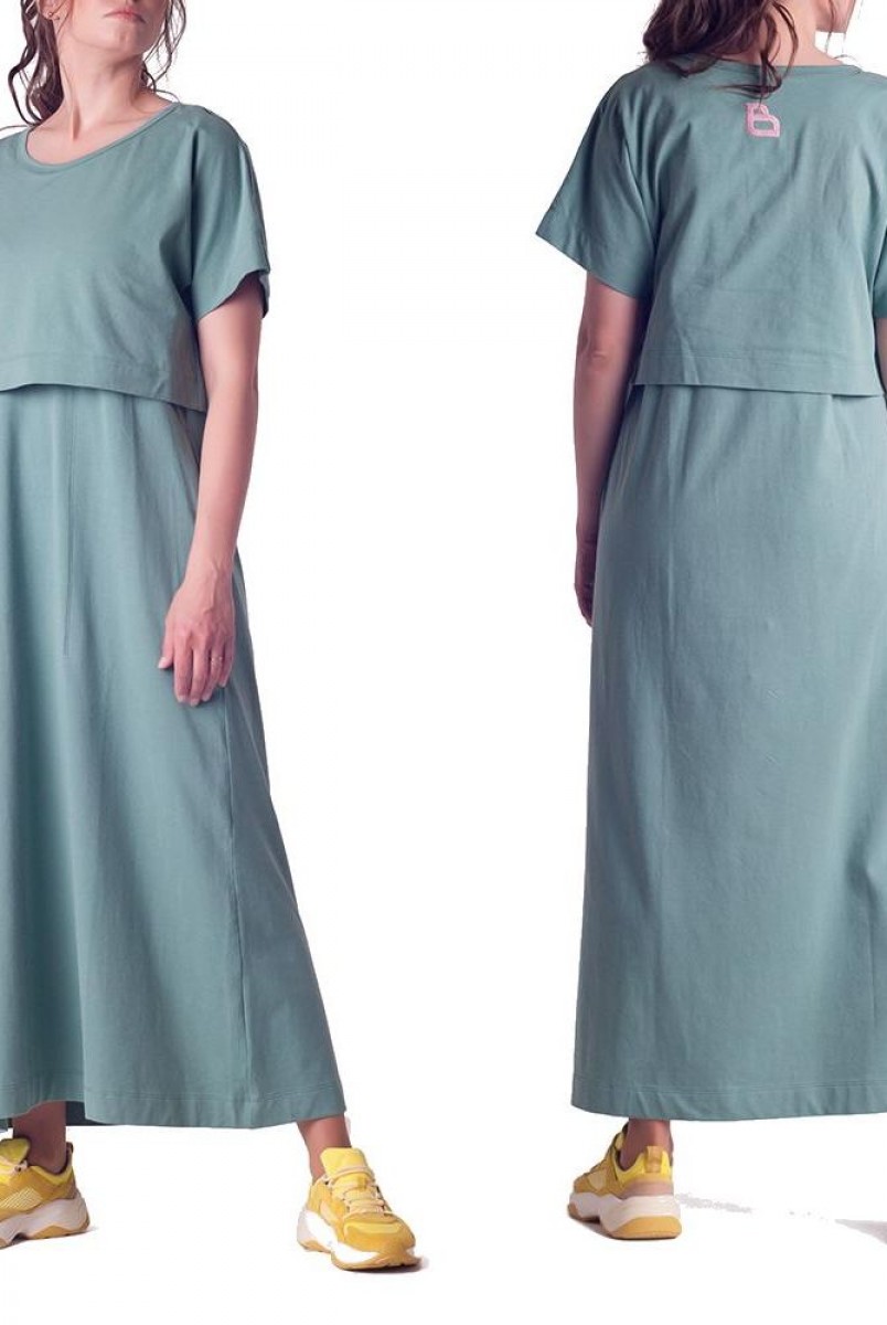 Платье арт. S200203 оливковое для беременных и кормления