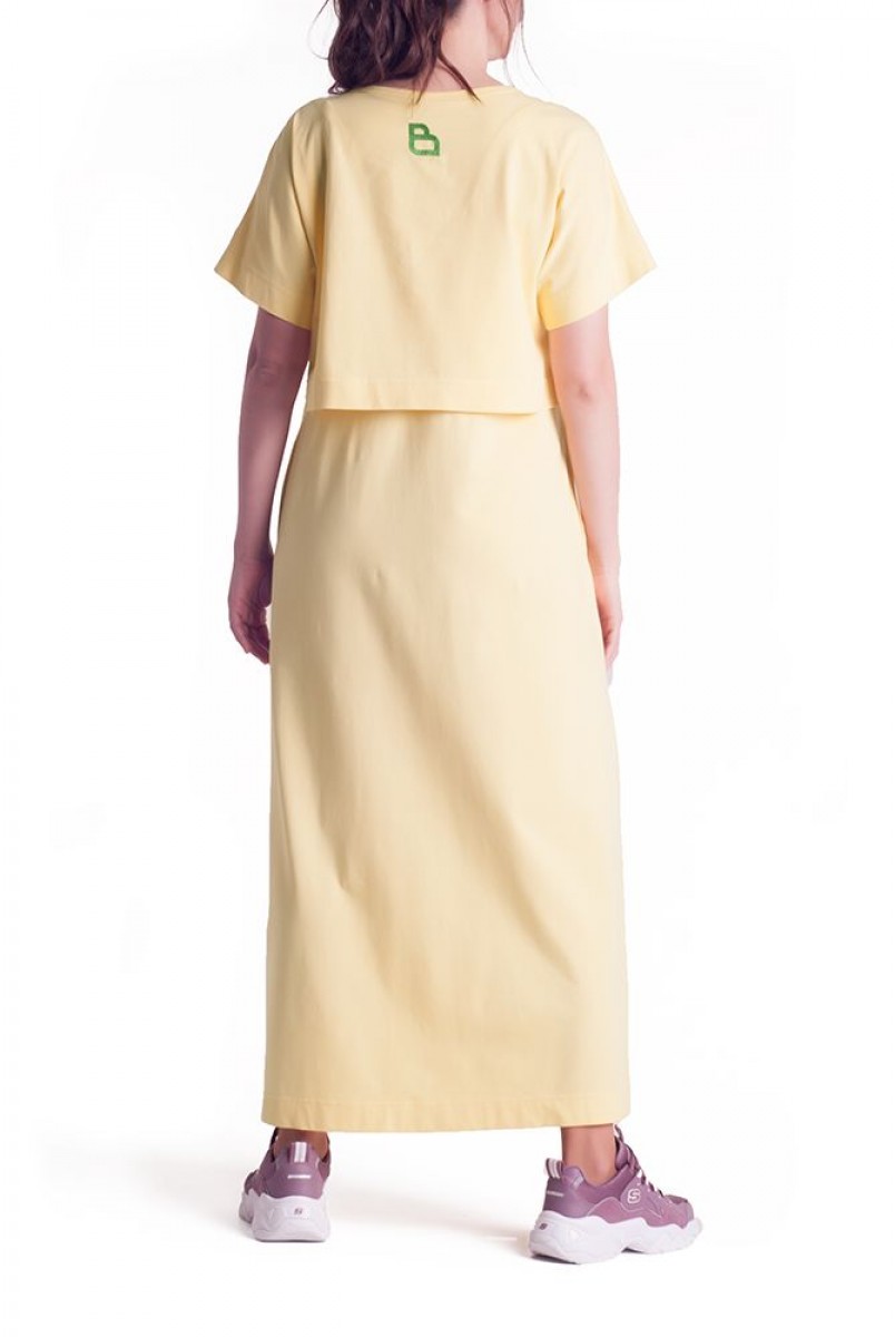 Платье арт. S200206 светло-желтое для беременных и кормления