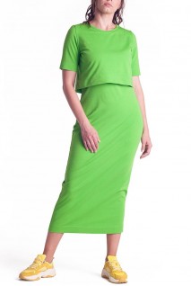 Платье арт.S200304 салатовое для беременных и кормления