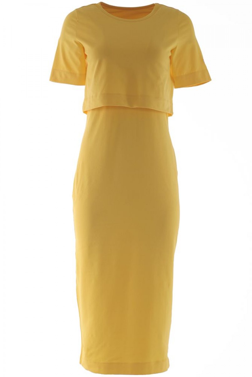 Платье арт.S200305 желтое для беременных и кормления
