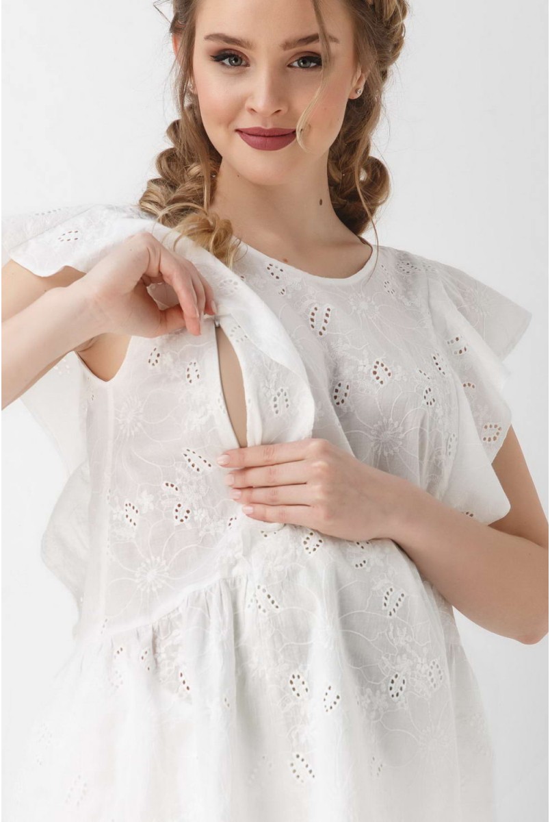 Блуза арт. 1948 1102 белый для беременных и кормящих