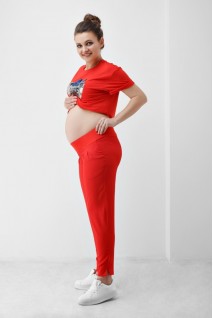 Штани червоні 1848 0000 для вагітних