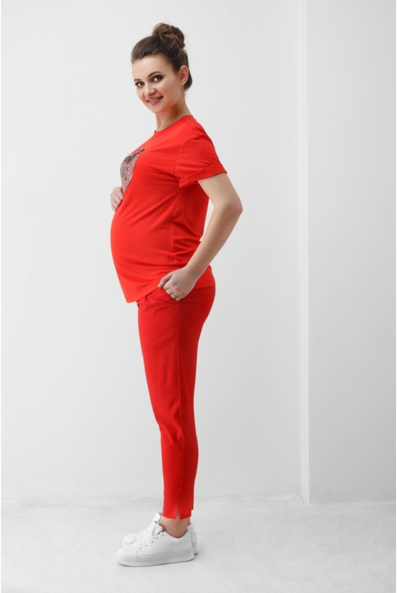 Штаны красные 1848 0000 для беременных