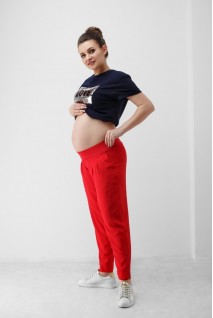 Штаны красные 1848 0001 для беременных