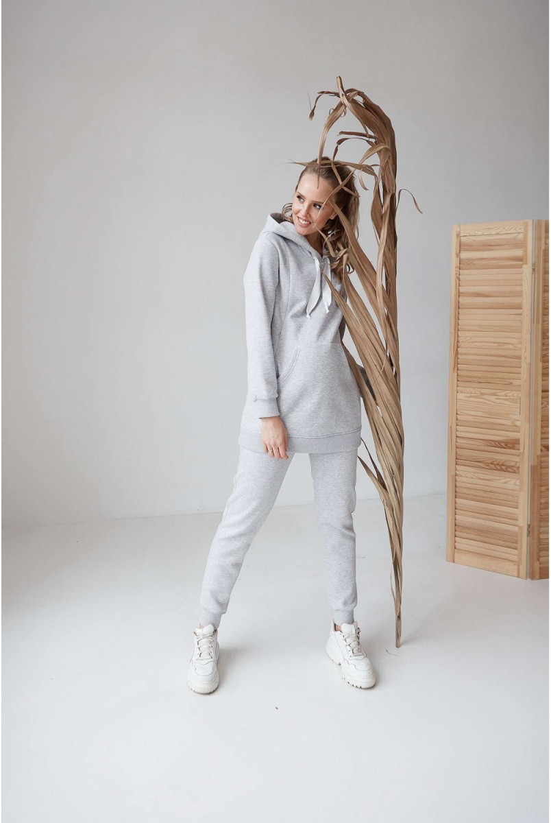 Спортивные штаны утепленные 2106 1433 серый для беременных