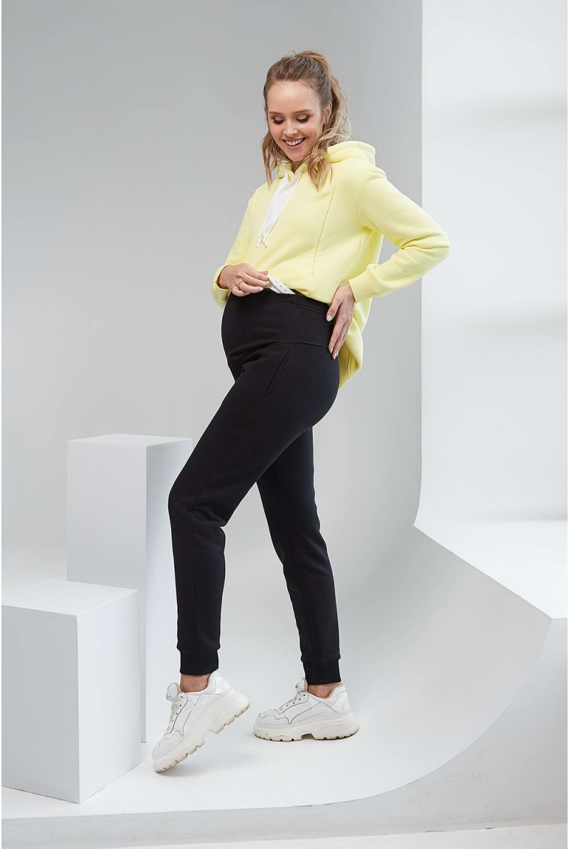 Спортивные штаны утепленные 2106 1435 черный для беременных