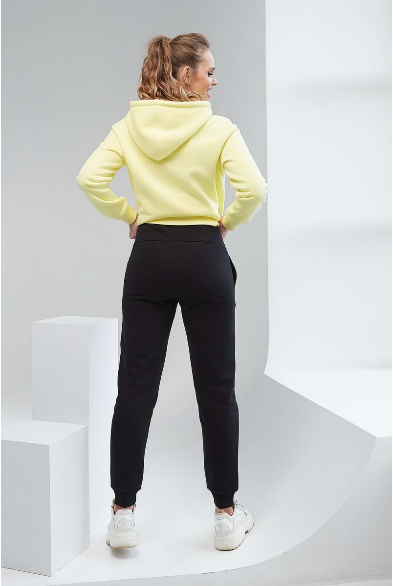 Спортивные штаны утепленные 2106 1435 черный для беременных