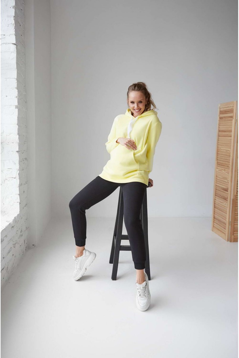 Спортивные штаны утепленные 2106 1435 черный для беременных