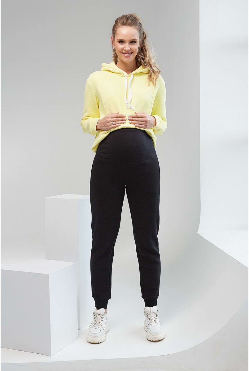 Спортивные штаны утепленные 2106 1435 черный для беременных