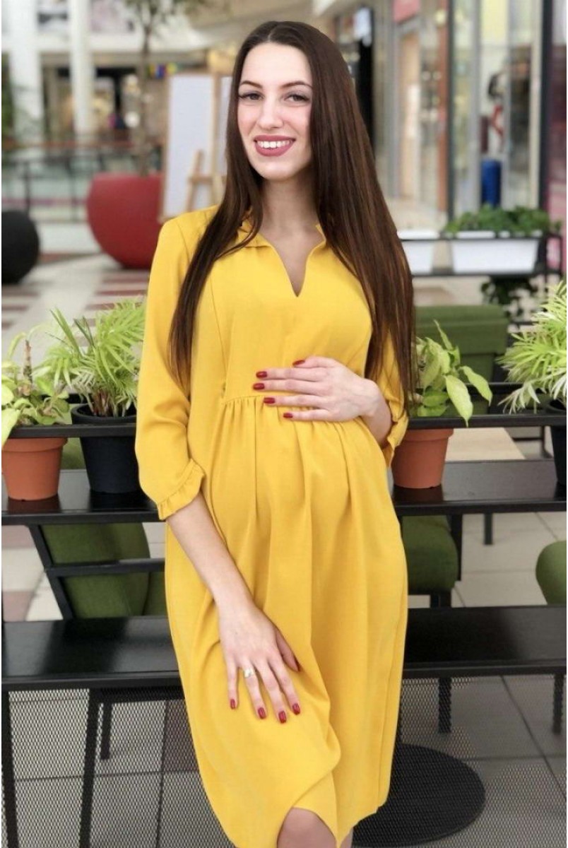 Платье 1964 0001 желтый для беременных и кормления