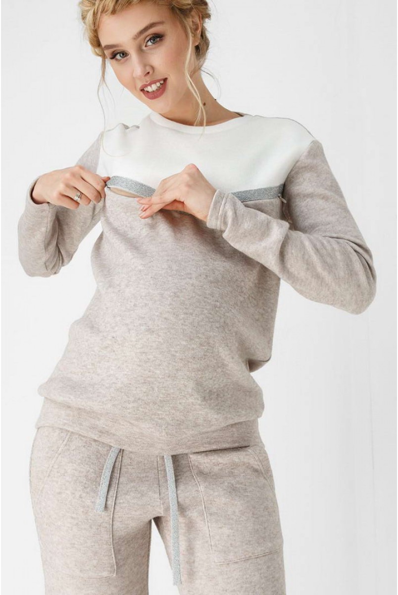 Кофта арт. 1897 0000 бежевий для вагітних та годування