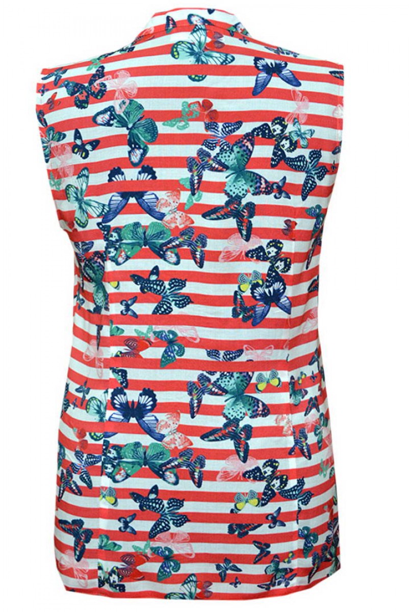 Блуза червоно-біла 1610 0084 для вагітних