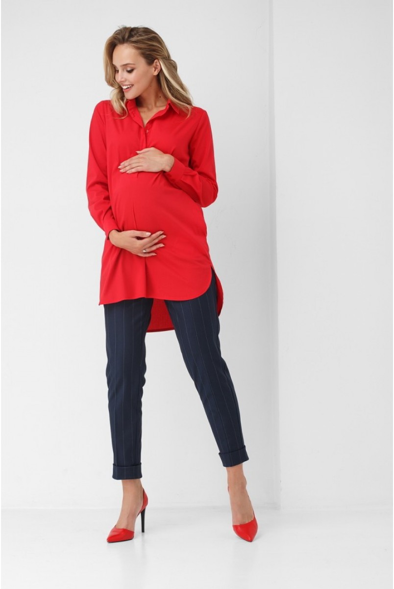 Рубашка красная 1863 0621 для беременных и кормления
