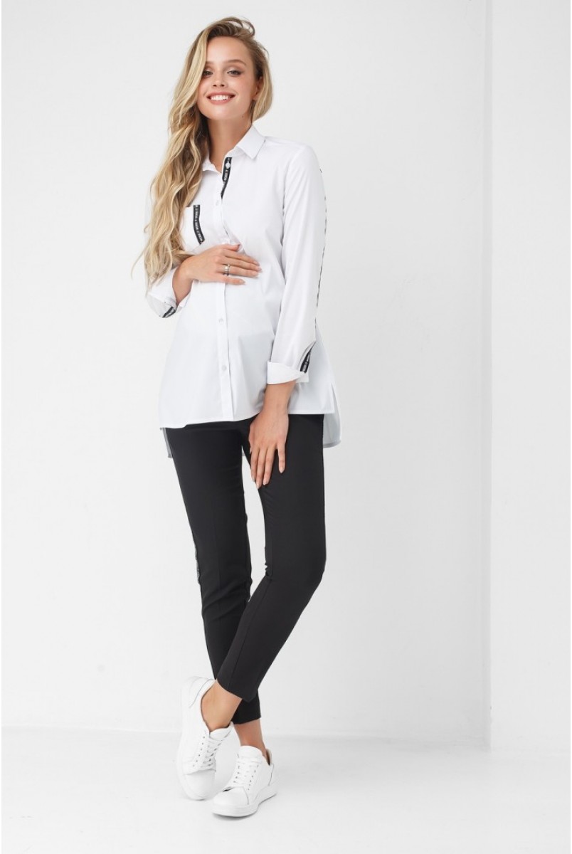 Рубашка белого цвета 1855 0173 для беременных и кормления