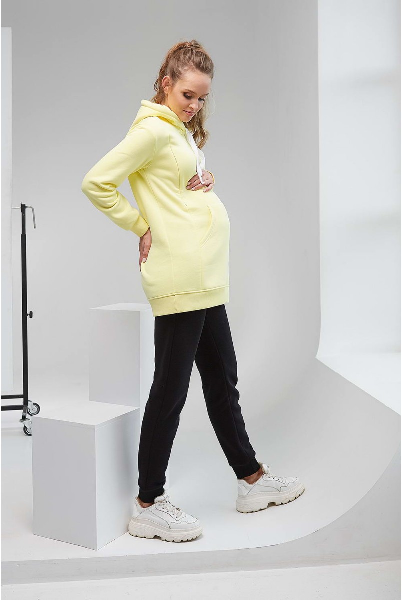 Худи с капюшоном 2105 1462 желтый для беременных и кормления