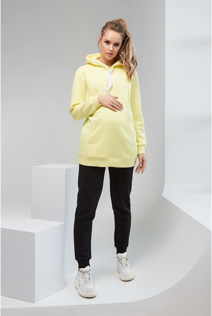 Худи с капюшоном 2105 1462 желтый для беременных и кормления