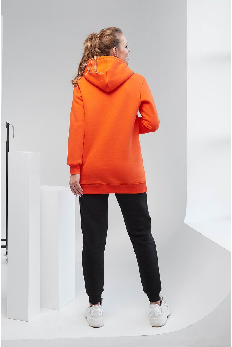Худи с капюшоном 2105 1421 оранжевый для беременных и кормления