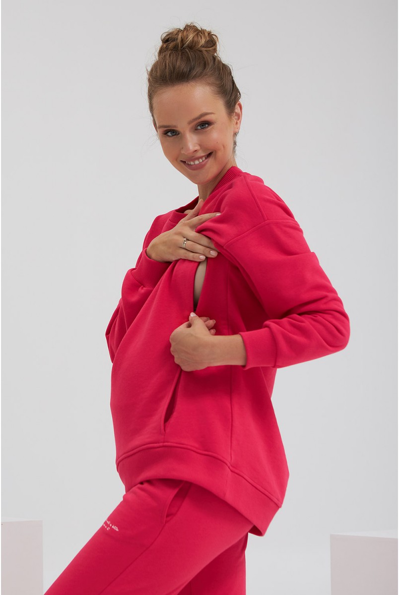 Свитшот для беременных и кормления Dianora 2187 1563 малиновый