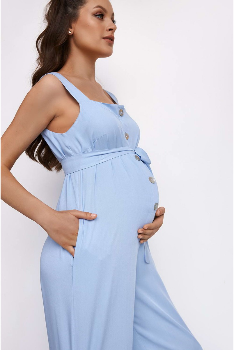 Комбинезон 2166 1508 голубой для беременных и кормления