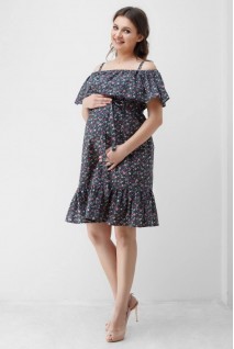Платье темно-серое 1838 0536 для беременных