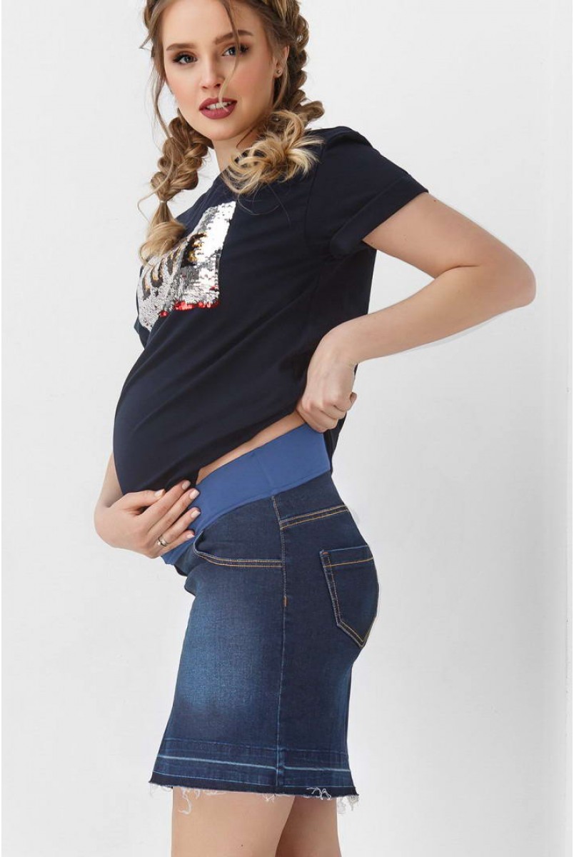 Юбка синий джинс 1900 0032 для беременных