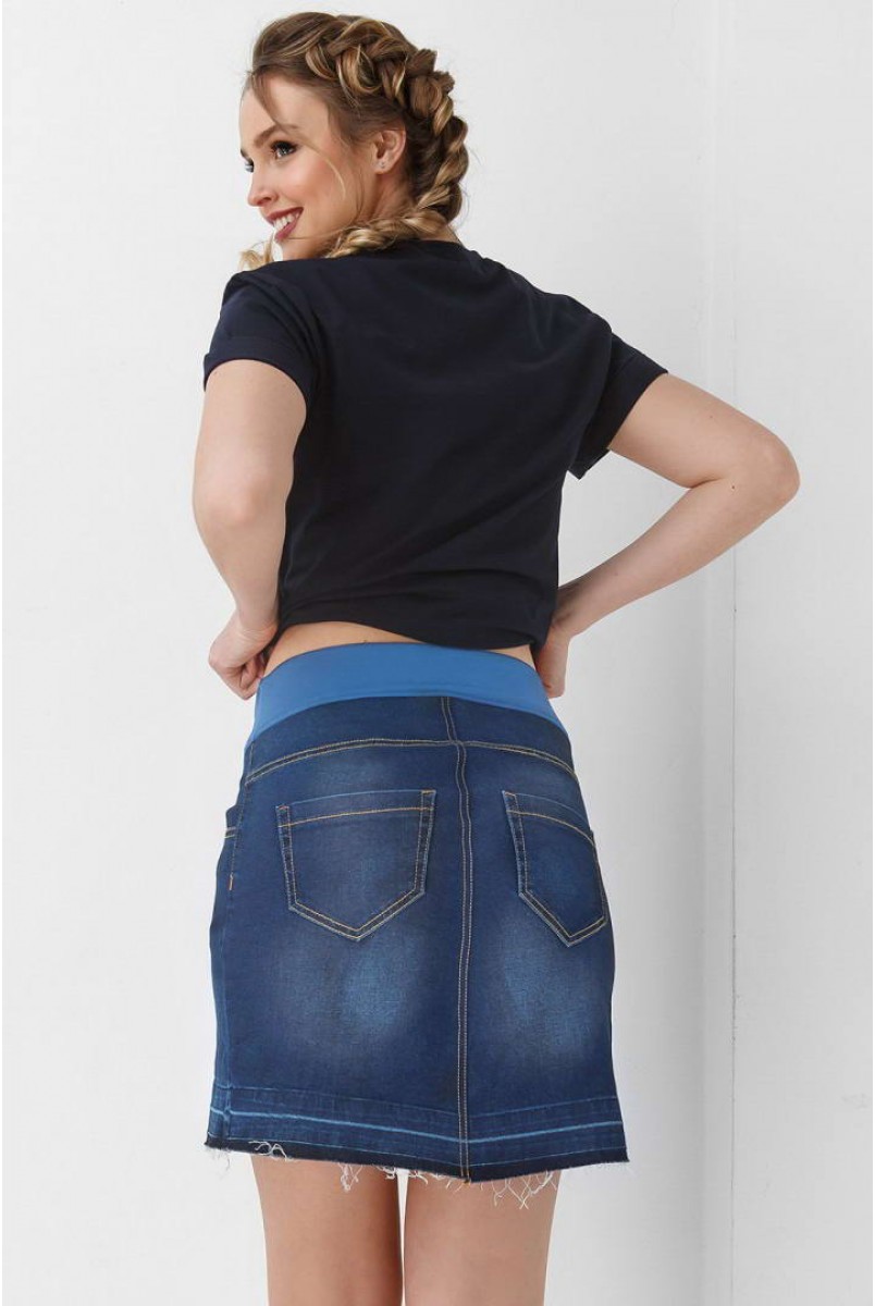 Юбка синий джинс 1900 0032 для беременных