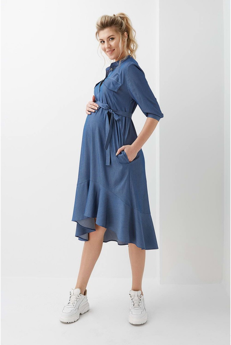 Платье 2016 1311 синий для беременных и кормления