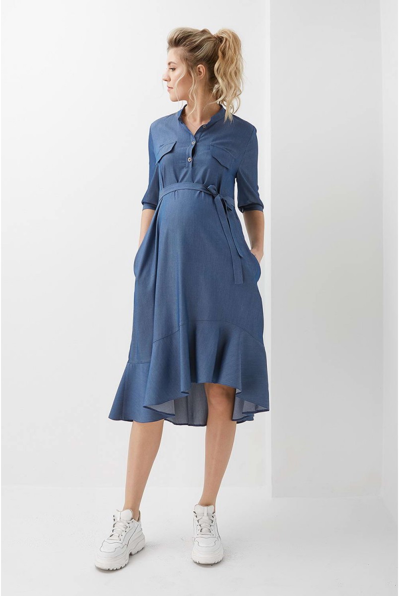 Платье 2016 1311 синий для беременных и кормления