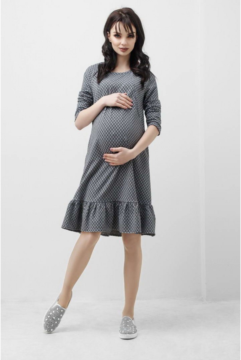 Платье бело-черное 1830 1043 для беременных и кормления