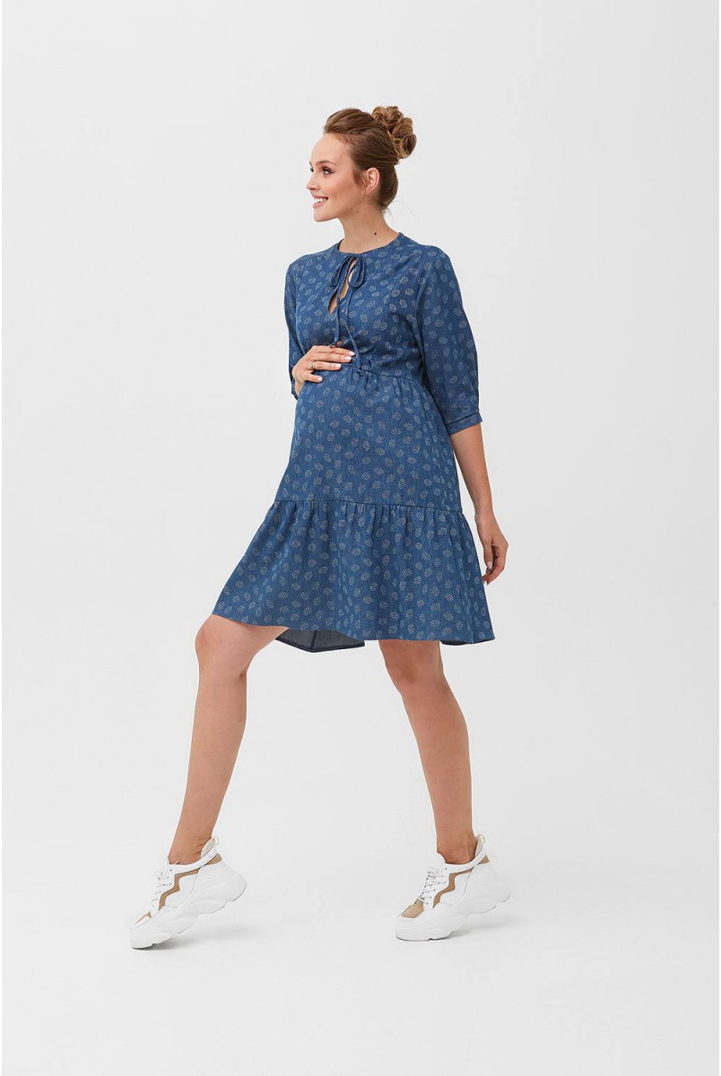 Платье 2097 1415 Синий для беременных и кормления