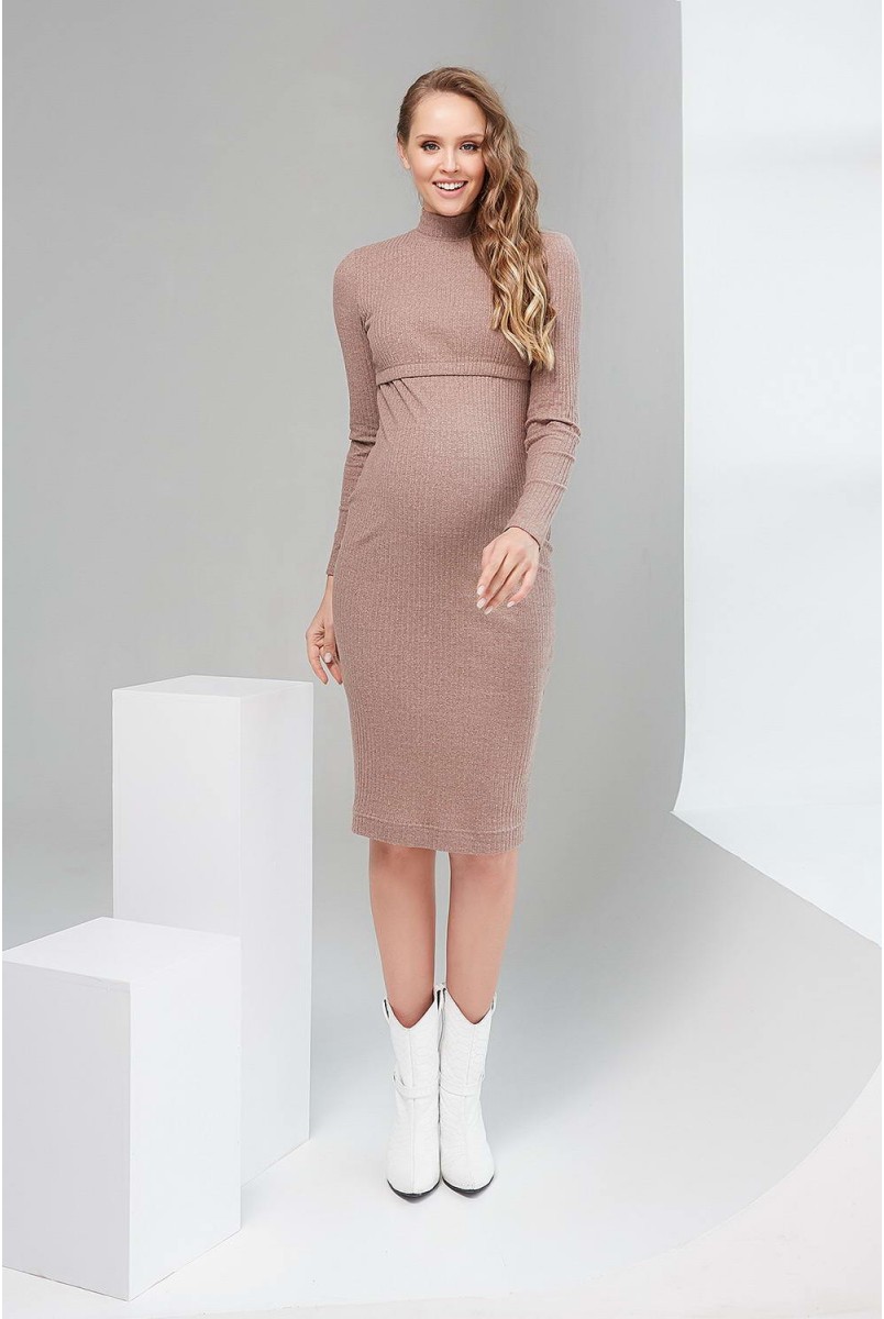 Платье 2109 1434 кофейный для беременных и кормления