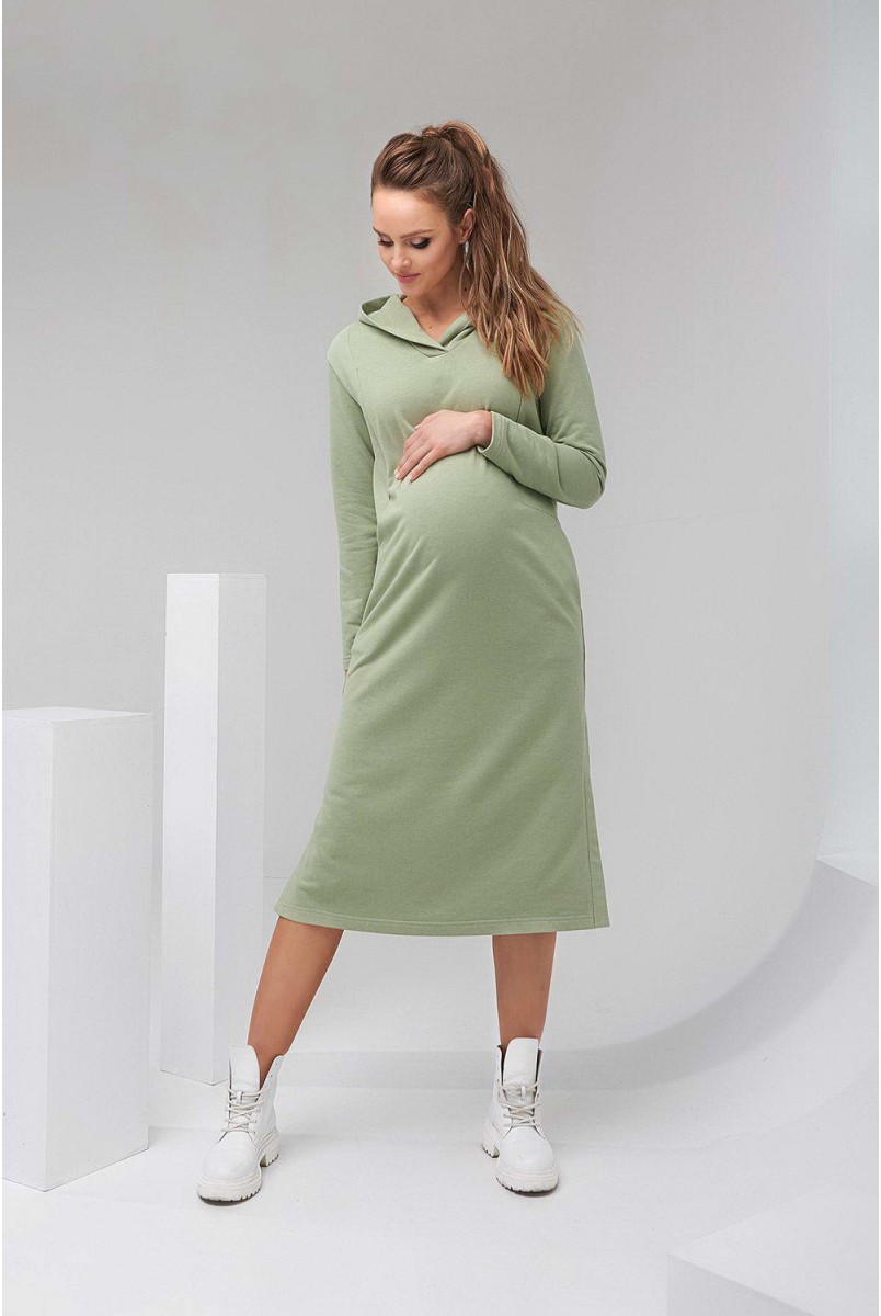 Платье-худи 2126 1452 фисташковый для беременных и кормления