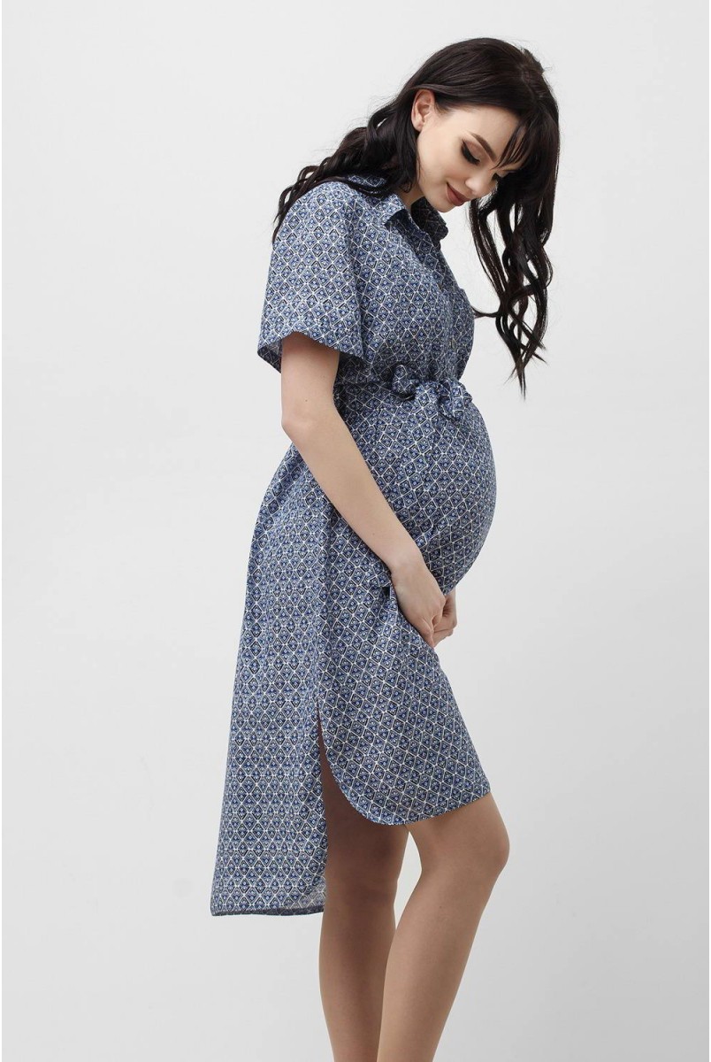Платье 1844 1047 синий для беременных и кормления
